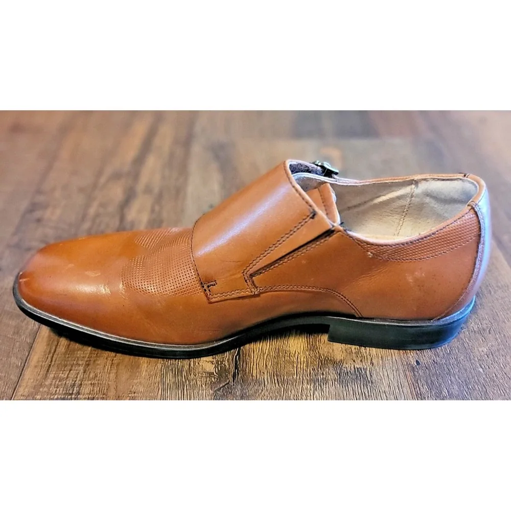 Boys Youth Teens Florsheim Brown Leather Size 5.5 Dress Formal Shoes Loafers
